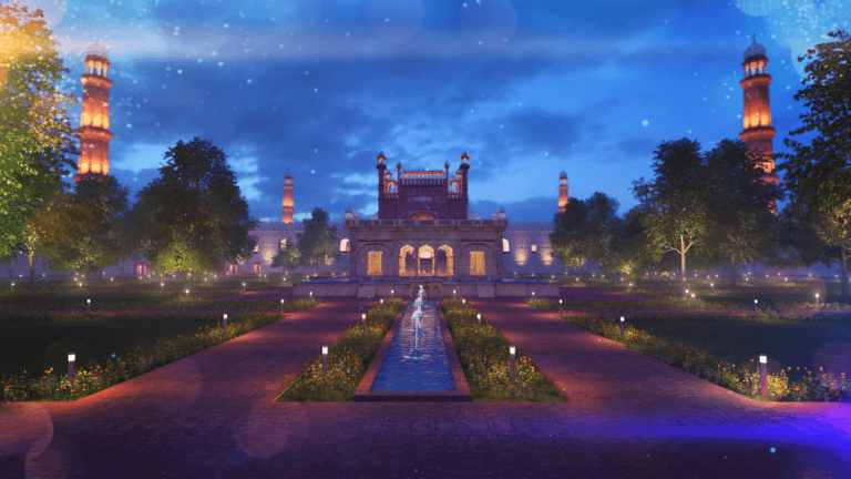 badshahi mosque architectural rendering